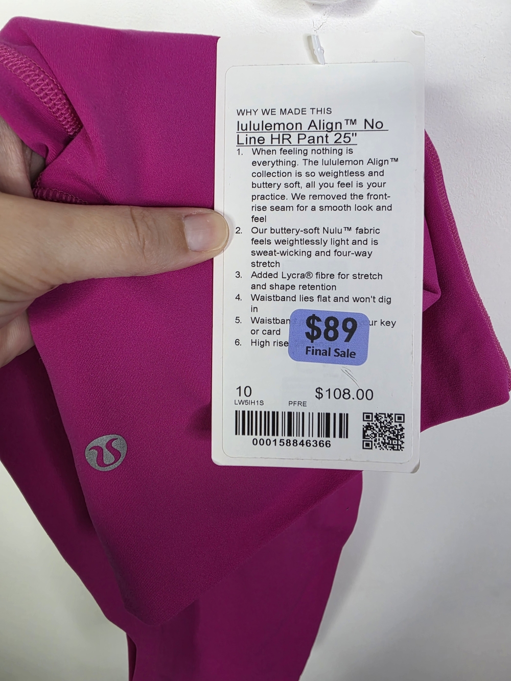 lululemon athletica Align High-Rise No Line Pant 25" - Magenta